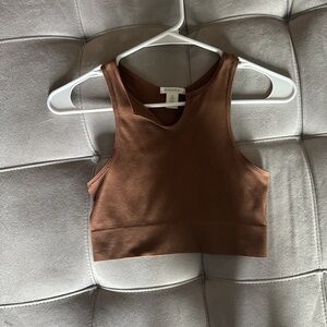 Brown ribbed cropped tank top- price negotiable moving sale #croptop #
